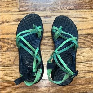 Chaco Double Strap Green Sandals